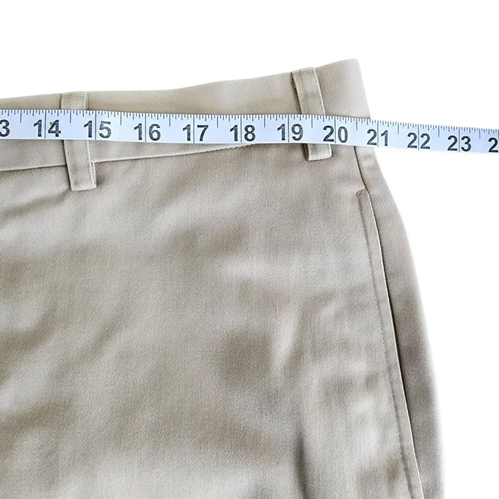 Orvis Khaki Twill Chino Flat Front Pants Mens 40 Wrinkle Free 100% Cotton